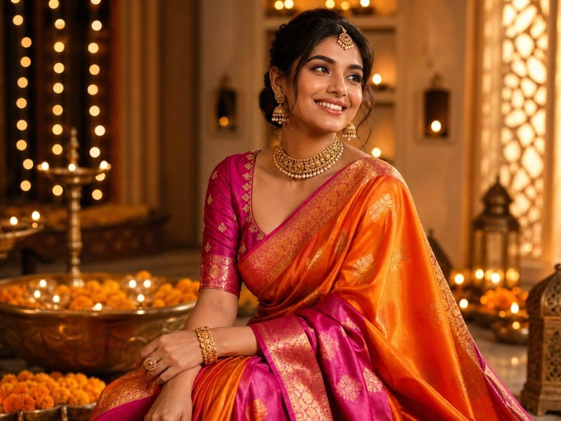 Festival wear sarees — vibrant celebration weaves