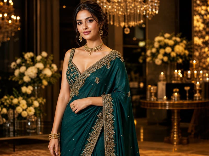 Reception occasion sarees — glamorous evening drapes