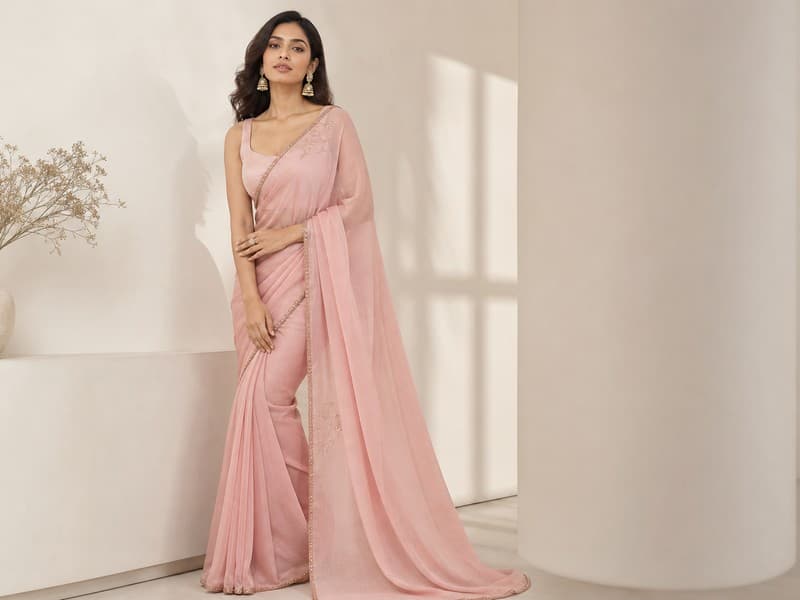 Contemporary saree collection — modern pastel elegance